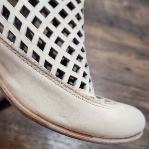 Freebird by Steven Lazor Leather Cutout Lattice Zip Ankle Booties - Picture 15 of 16